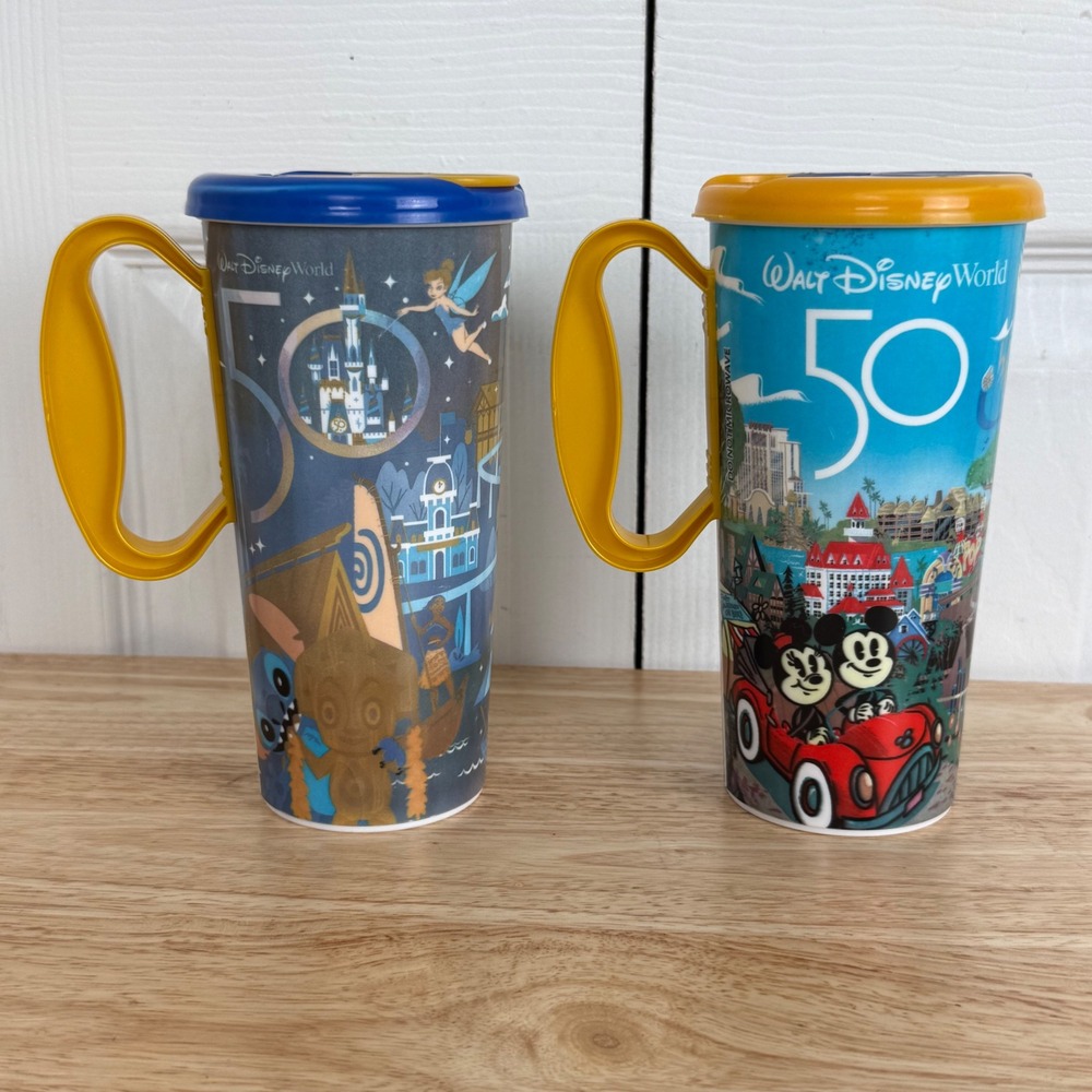 Disney World 50th Anniversary Resort Mug Set OS Blue Gold Mickey Celebration